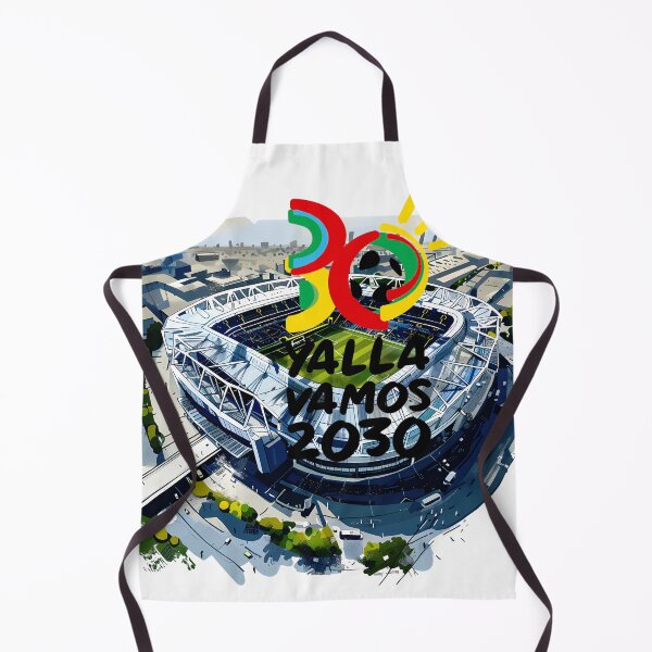 Item preview, World Cup 2030 Yalla Vamos Stadium Illustration – Vibrant Football Artwork designed and sold by DesignArtist.ia.