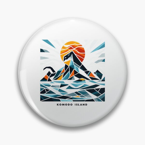 Item preview, Komodo Island Minimal Cubism Art Print – Modern Abstract Indonesia Travel Poster designed and sold by OzzFrequency.