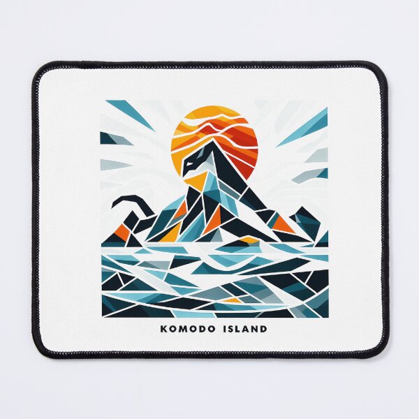 Item preview, Komodo Island Minimal Cubism Art Print – Modern Abstract Indonesia Travel Poster designed and sold by OzzFrequency.