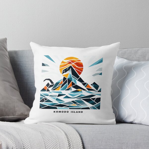 Item preview, Komodo Island Minimal Cubism Art Print – Modern Abstract Indonesia Travel Poster designed and sold by OzzFrequency.