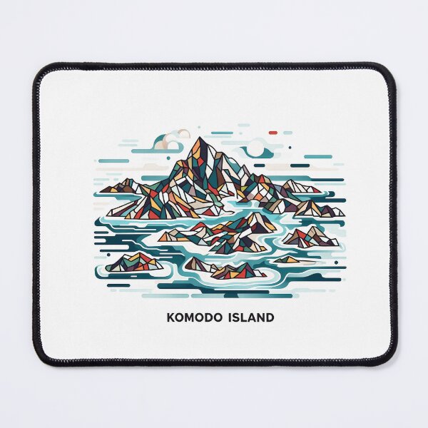 Item preview, Komodo Island Minimal Cubism Art Print – Modern Abstract Indonesia Travel Poster designed and sold by OzzFrequency.