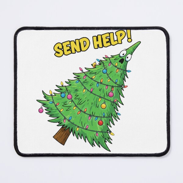 Item preview, Pop Art Christmas Tree Fail Sticker | Comical Tilted Tree 'Send Help' Graphic designed and sold by Thaliandra.