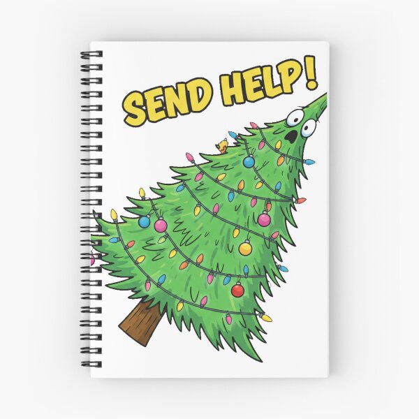 Item preview, Pop Art Christmas Tree Fail Sticker | Comical Tilted Tree 'Send Help' Graphic designed and sold by Thaliandra.