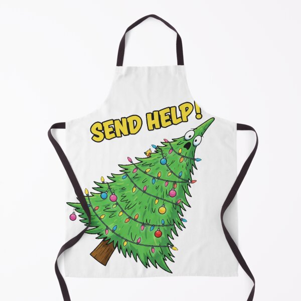 Item preview, Pop Art Christmas Tree Fail Sticker | Comical Tilted Tree 'Send Help' Graphic designed and sold by Thaliandra.