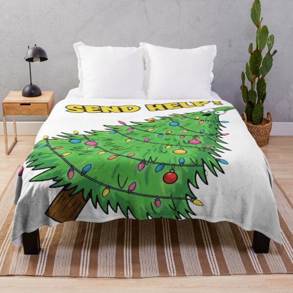 Item preview, Pop Art Christmas Tree Fail Sticker | Comical Tilted Tree 'Send Help' Graphic designed and sold by Thaliandra.