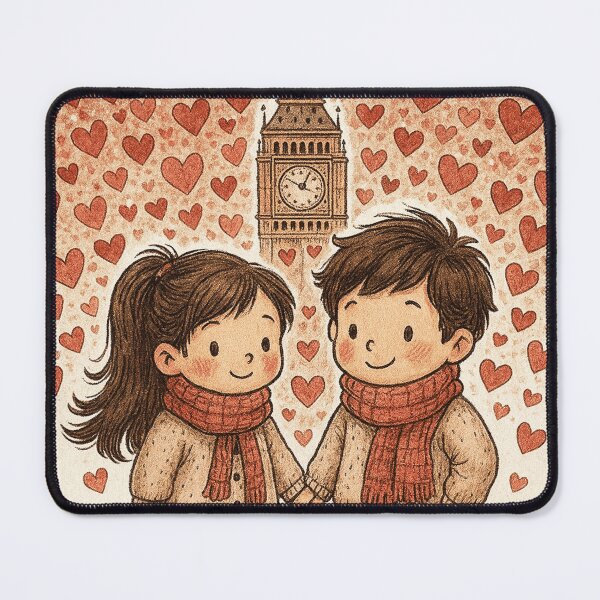 Item preview, Cute London Valentine Couple Illustration designed and sold by farzan-design.