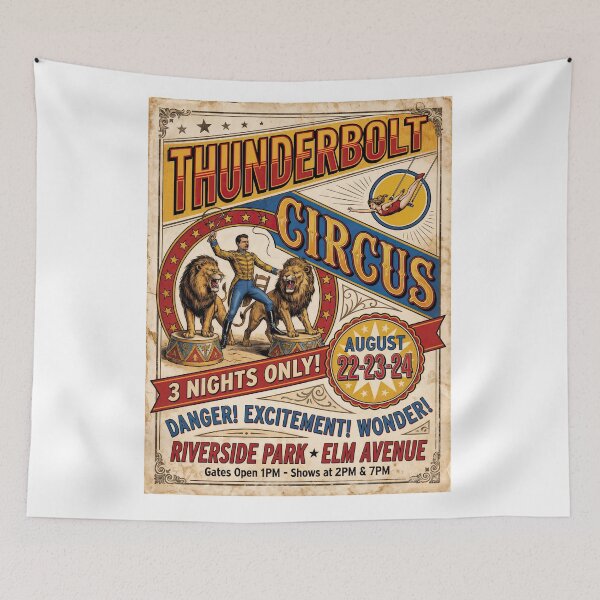 Item preview, Thunderbolt Spectacle: Vintage Circus in Full Roar designed and sold by ForeverPrintsOK.