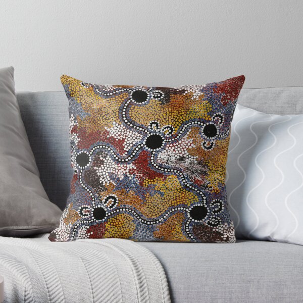 Authentic Aboriginal Art - Travels Throw Pillow