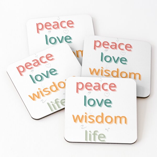 Item preview,   Peace Love Wisdom Life – Inspirational Typography Design designed and sold by AyaCorner.