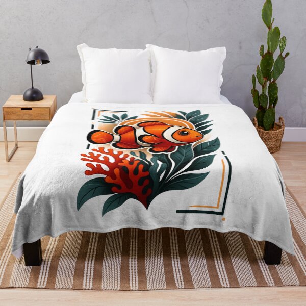Item preview, Tropical Clownfish – Vibrant Coral Reef Artwork in Orange & Teal designed and sold by SVALANART.