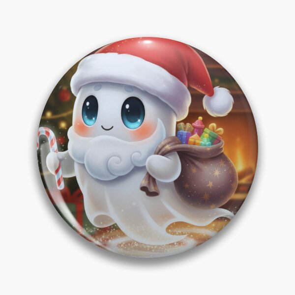 Item preview, Kawaii Santa Ghost - Adorable Christmas Spook designed and sold by Satpura punti baba .