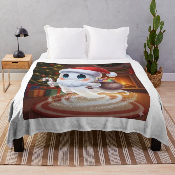 Item preview, Kawaii Santa Ghost - Adorable Christmas Spook designed and sold by Satpura punti baba .