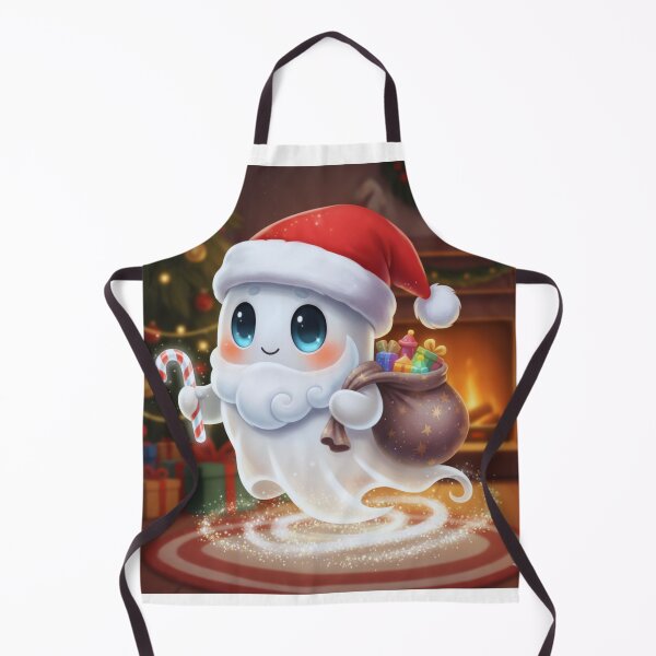 Item preview, Kawaii Santa Ghost - Adorable Christmas Spook designed and sold by Satpura punti baba .