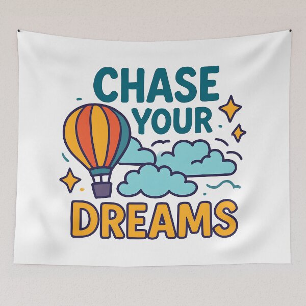 Item preview, Chase Your Dreams Hot Air Balloon Inspirational Design. designed and sold by The-T-In-Retro.
