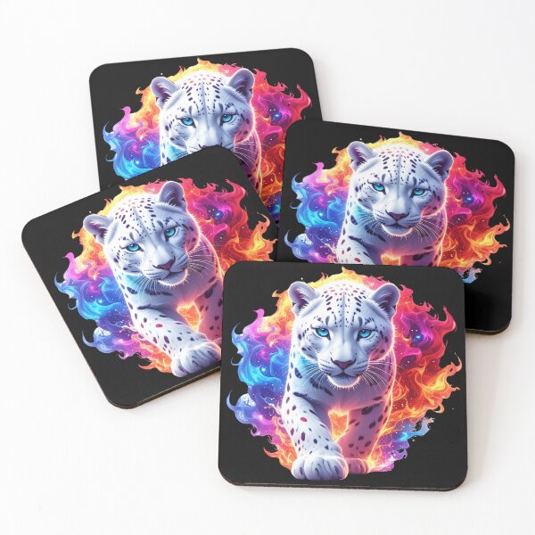 Item preview, A glowing neon white tiger T-shirt|Art designed and sold by Alicjareign.