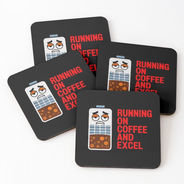 Item preview, Running On Coffee Excel Funny Office Battery Design designed and sold by Amanda's Factory.