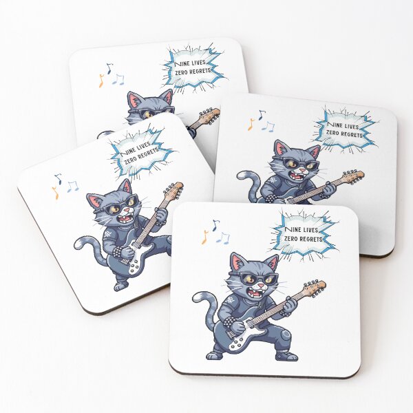 Item preview, Nine Lives, Zero Regrets – Cool Cat Attitude Design designed and sold by Kovrika.
