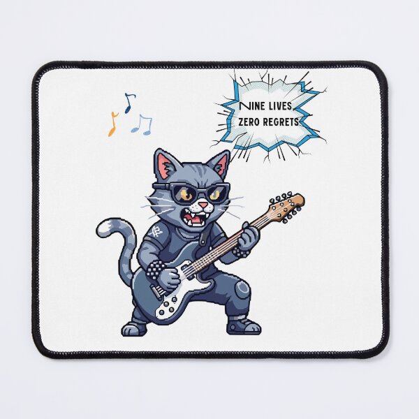 Item preview, Nine Lives, Zero Regrets – Cool Cat Attitude Design designed and sold by Kovrika.