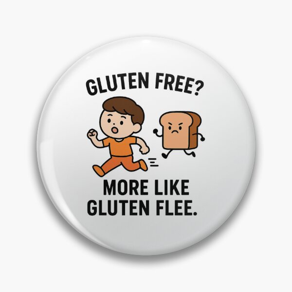 Item preview, Gluten Free? More Like Gluten Flee – Cute Character Running from Bread | Coeliac Humour & GF Parody Design designed and sold by My Gluten Free Life UK.