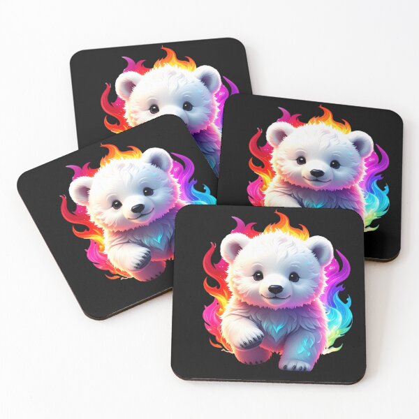 Item preview, A glowing neon baby white bear T-shirt|Art designed and sold by Alicjareign.