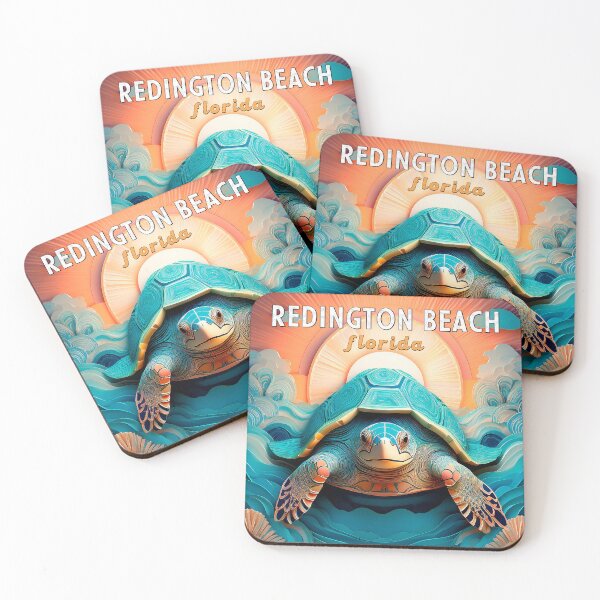 Artikelvorschau, Redington Beach Florida Schildkröte Retro Kunstwerk entworfen und verkauft von Mandeville Photography.