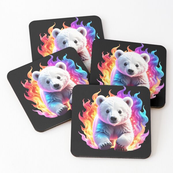 Item preview, A glowing neon baby white bear T-shirt|Art designed and sold by Alicjareign.