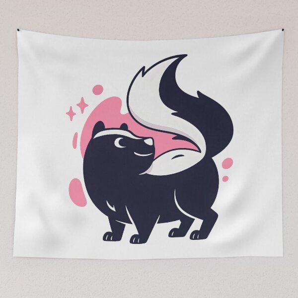 Item preview, Cute Kawaii Skunk Cartoon with Fluffy Tail design gift designed and sold by DrawHandArt.