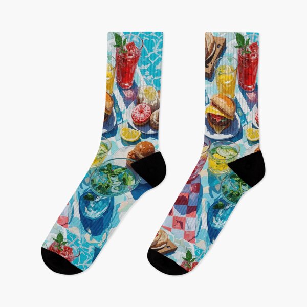Item preview, Vibrant Summer Picnic – Colorful Food Art with Burgers, Pizza & Lemon Drinks designed and sold by Grafititee.