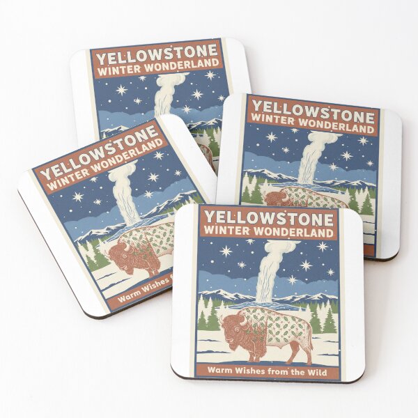 Item preview, Vintage Yellowstone Christmas Poster | Winter Wonderland Bison Art Print | National Park Holiday Gift | Retro Wildlife Wall Decor designed and sold by kinany00.
