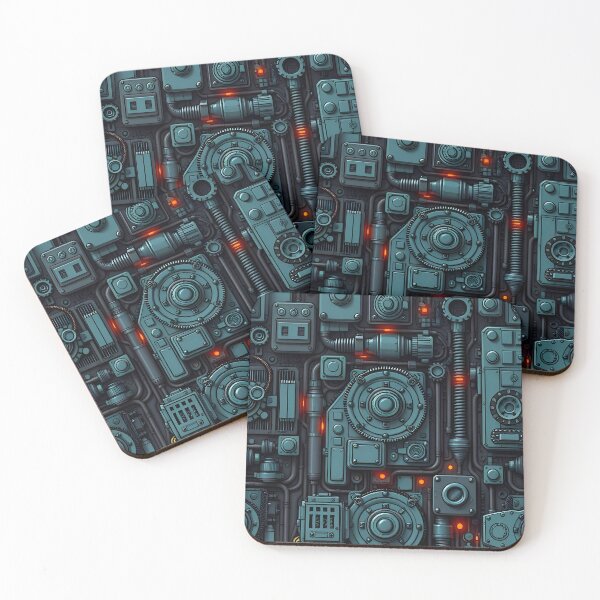 Item preview, Cyberpunk Tech Panel – Dark Futuristic Industrial Pattern Art designed and sold by DanjerBoi.