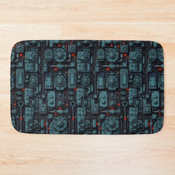 Item preview, Cyberpunk Tech Panel – Dark Futuristic Industrial Pattern Art designed and sold by DanjerBoi.
