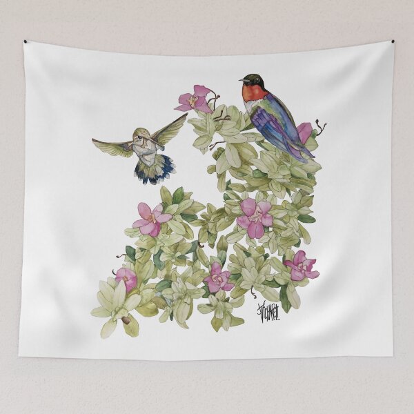 Item preview, Ruby Throat Hummingbirds with Cenizo designed and sold by Jesus Vichareli.