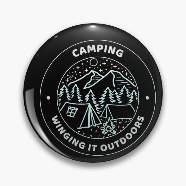 Artikelvorschau, Camping – Retro-Abzeichen für „Draußen unterwegs“ entworfen und verkauft von TalkTee Me.