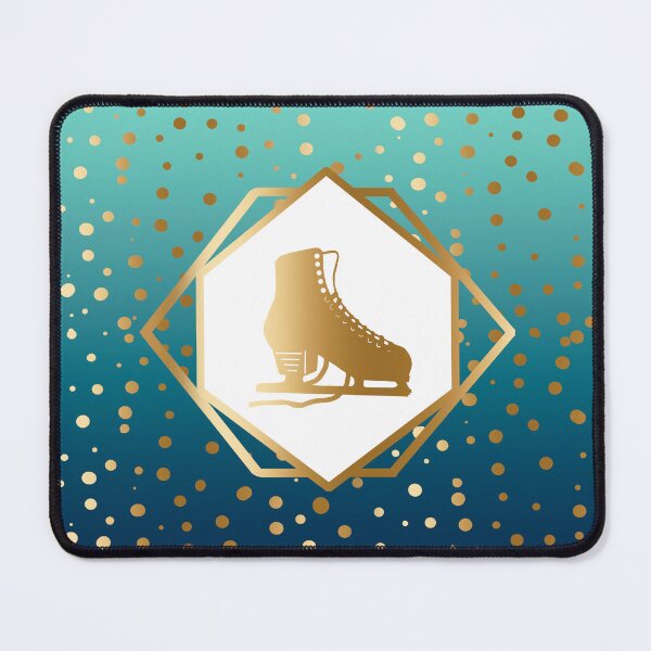 Item preview, Gold Figure Skate with Gold Dots on Mint to Teal  Gradient designed and sold by PD-Skating.