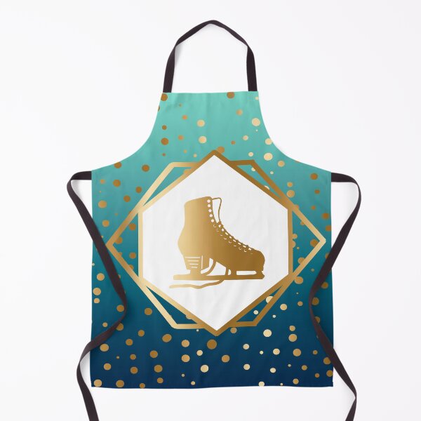 Item preview, Gold Figure Skate with Gold Dots on Mint to Teal Gradient designed and sold by Purposely Designed.