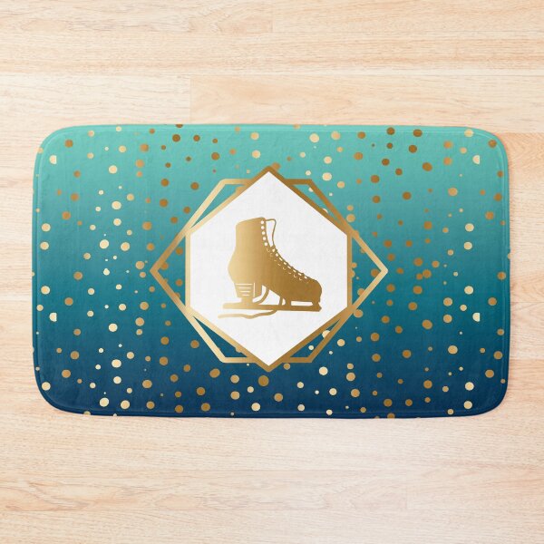 Item preview, Gold Figure Skate with Gold Dots on Mint to Teal  Gradient designed and sold by Purposely Designed.