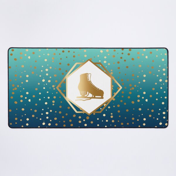 Item preview, Gold Figure Skate with Gold Dots on Mint to Teal Gradient designed and sold by Purposely Designed.