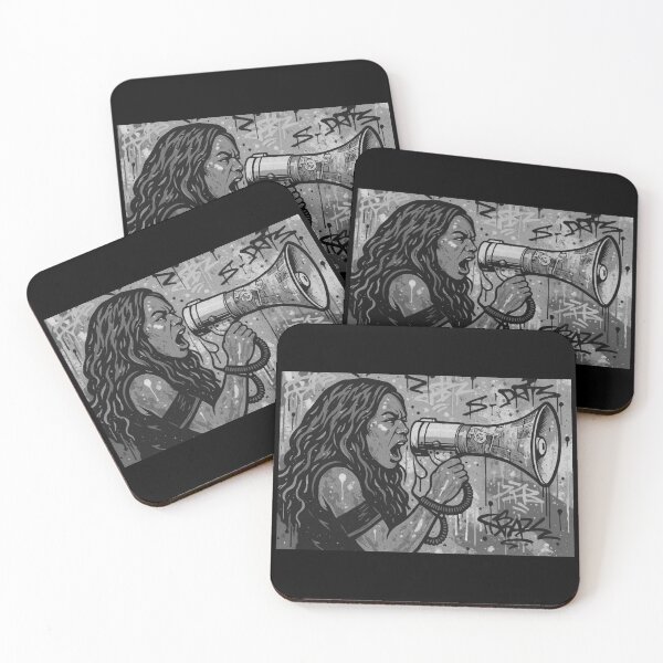Item preview, Fierce Voice Activism - Black and White Empowered Grayscale Street Art designed and sold by AldenTees.