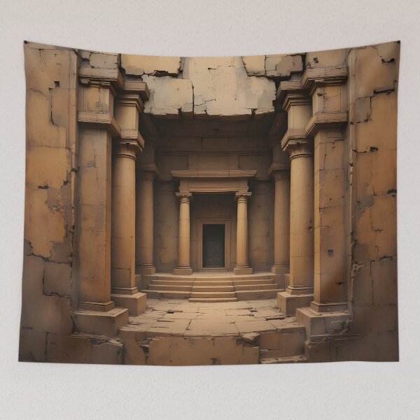 Item preview, Ancient Stone Corridor – Mystical Desert Temple Architecture” designed and sold by GeetArtHouse.