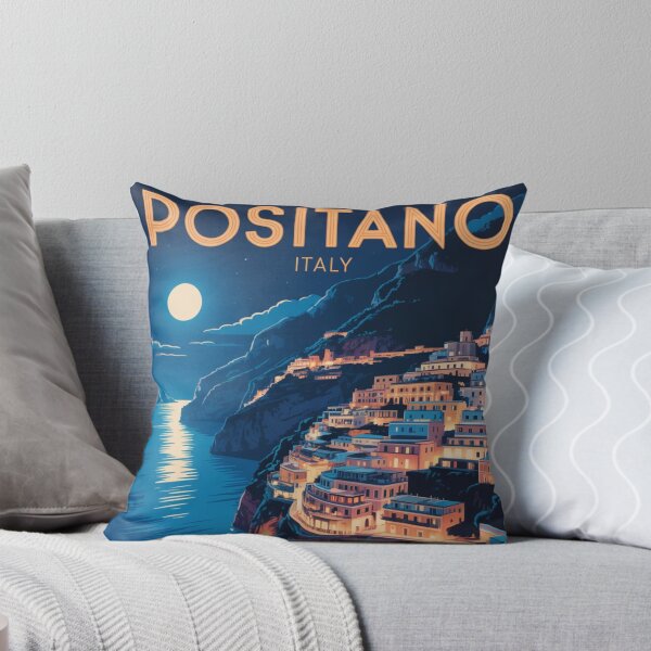 Item preview, Positano Italy Night Vintage Travel Poster designed and sold by Timeless Design.