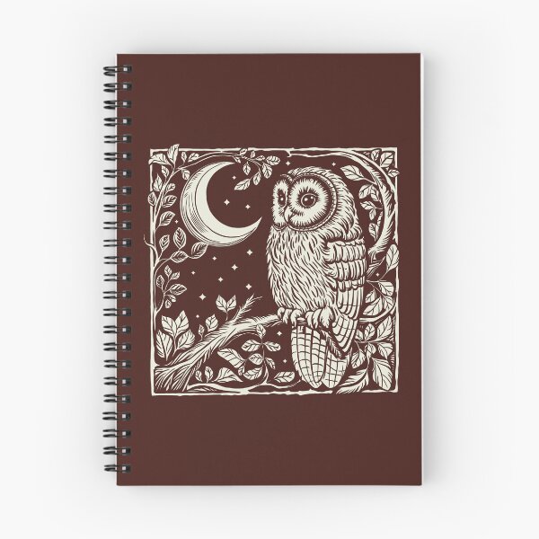 Item preview, Snowy Owl Linocut Style Starry Night Bird designed and sold by Y-Vibes.