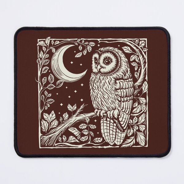 Item preview, Snowy Owl Linocut Style Starry Night Bird designed and sold by Y-Vibes.