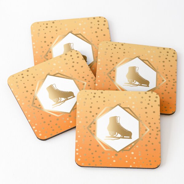 Item preview, Gold Figure Skate with Gold Dots on Yellow to Orange Gradient designed and sold by Purposely Designed.
