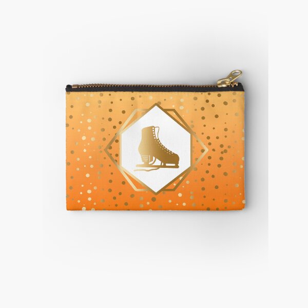 Item preview, Gold Figure Skate with Gold Dots on Yellow to Orange Gradient designed and sold by PD-Skating.