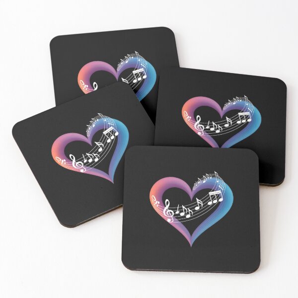Item preview, Musical Notes Heart Treble Clef Music  designed and sold by MicanCuteStore.