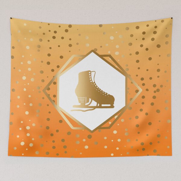 Item preview, Gold Figure Skate with Gold Dots on Yellow to Orange Gradient designed and sold by Purposely Designed.