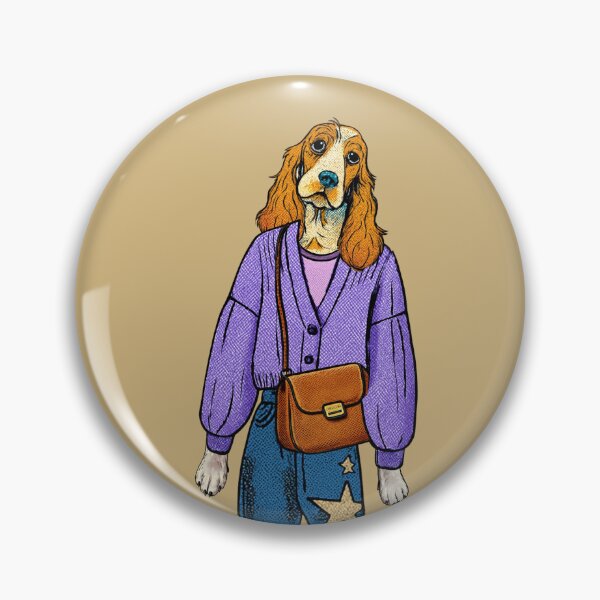 Item preview, Lispe Dog Retro Spaniel Starry 70s Mid-Century Graphic Art Style designed and sold by Lispe-Designs.