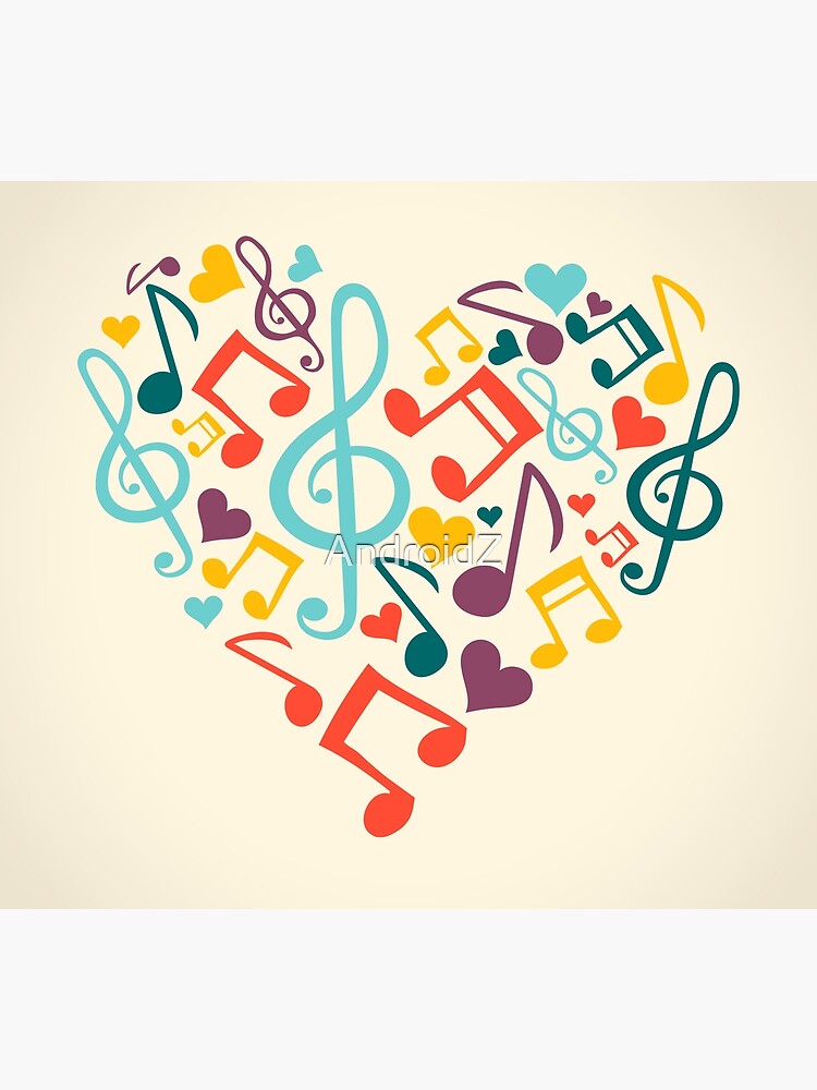 notes de musique en forme de coeur