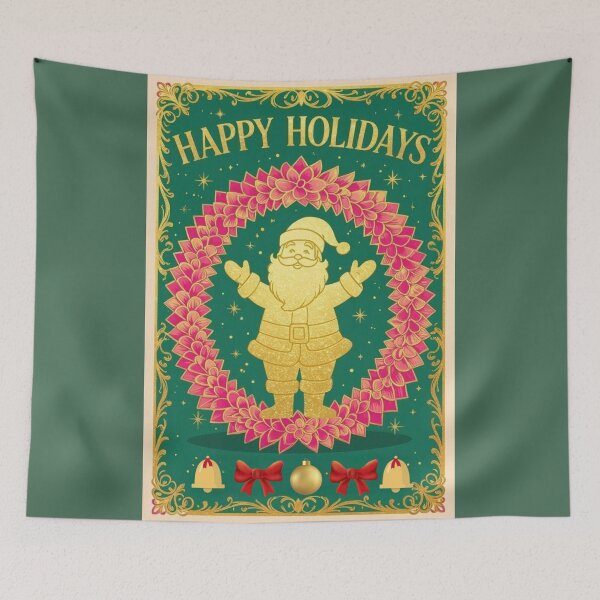 Item preview, Santa Wreath -Happy Holidays designed and sold by DesignsByPrnces.