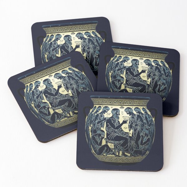 Item preview, The Death of Socrates - Ancient Greek Black Figure Pottery designed and sold by Dakson Design - Fantasy Art.